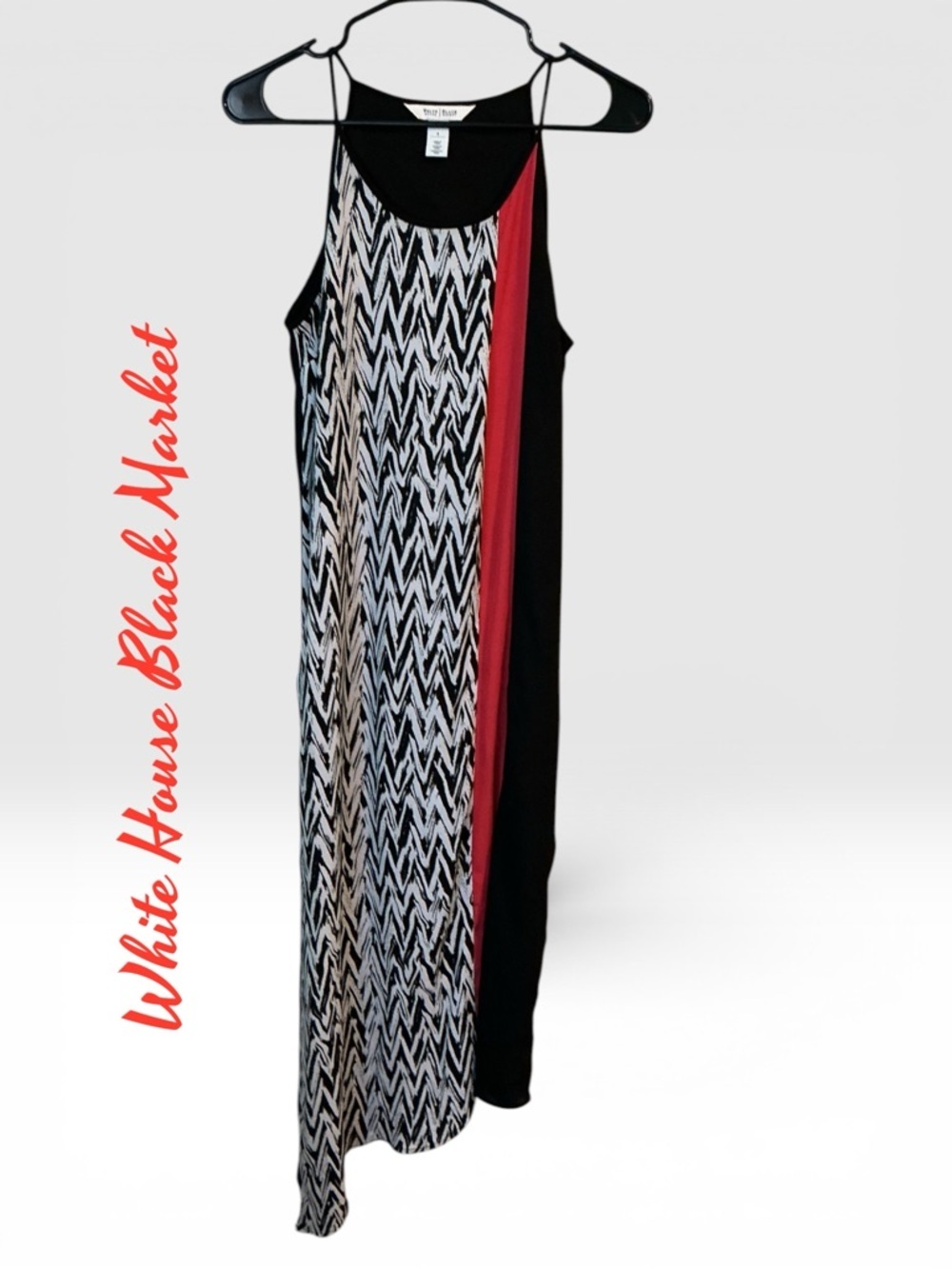🌺White House Black Market geometric print halter maxi dress